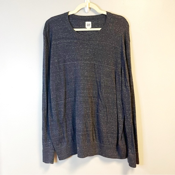 GAP Factory Sweater Tapestry Navy Mens Crewneck Knit Long Sleeve Sz XXL EUC - Picture 3 of 5